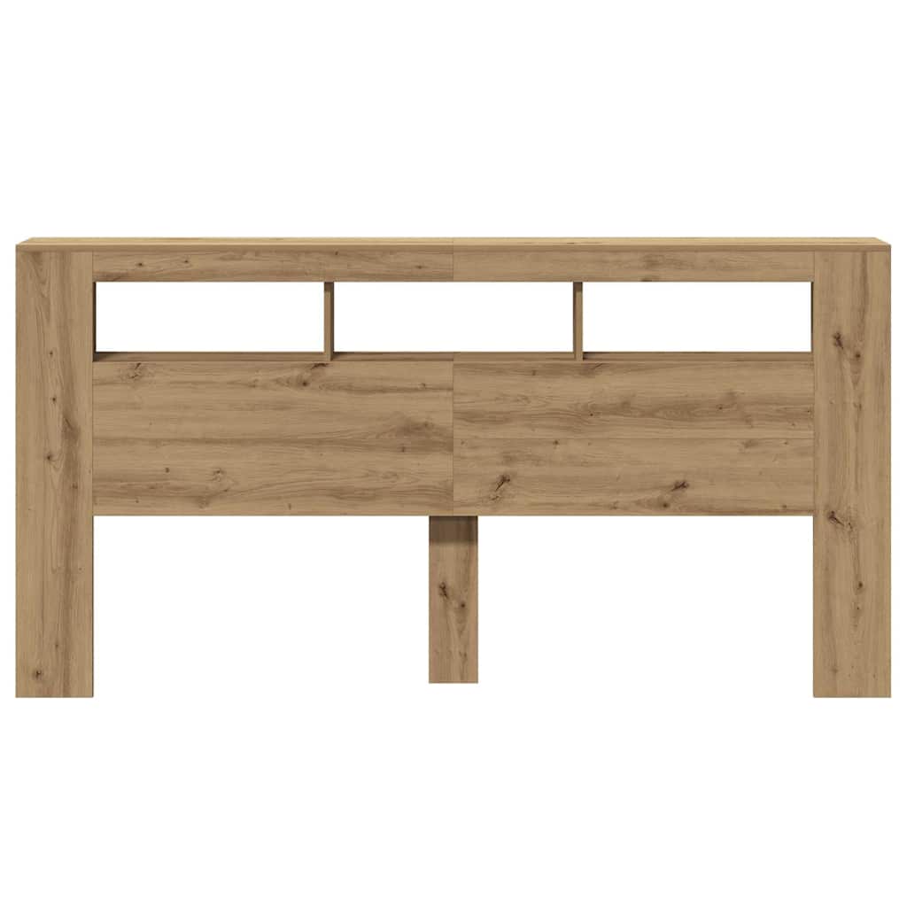 vidaXL LED-Kopfteil Artisan-Eiche 200x18,5x103,5 cm Holzwerkstoff