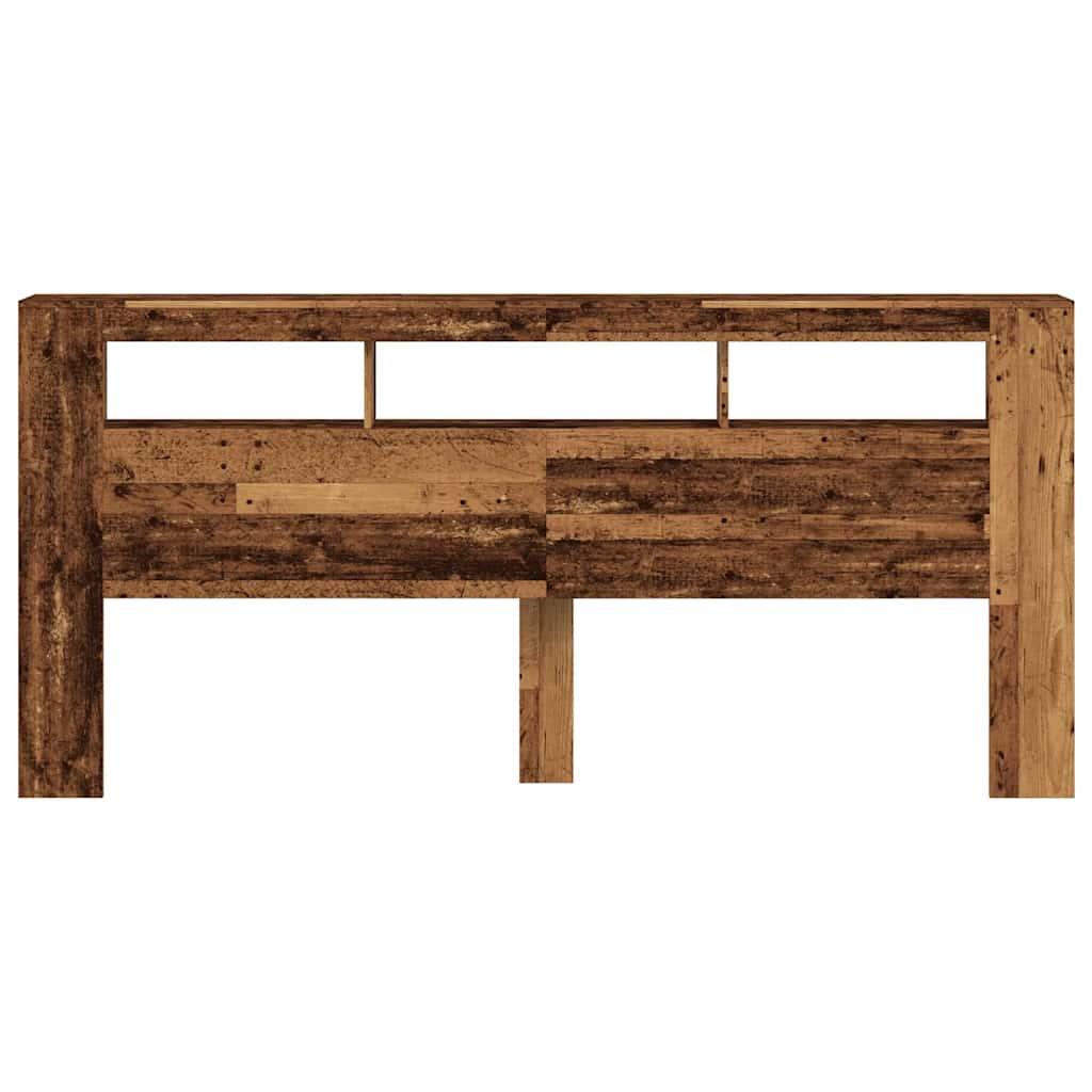 vidaXL LED-Kopfteil Altholz-Optik 220x18,5x103,5 cm Holzwerkstoff