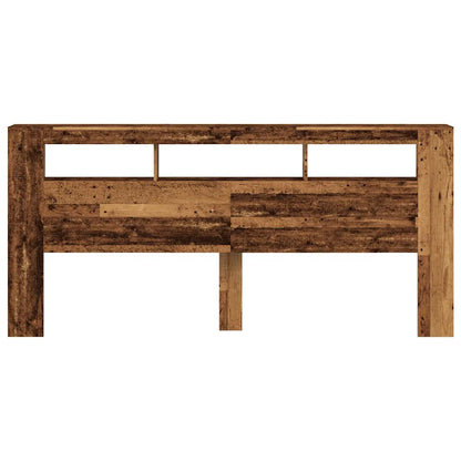 vidaXL LED-Kopfteil Altholz-Optik 220x18,5x103,5 cm Holzwerkstoff