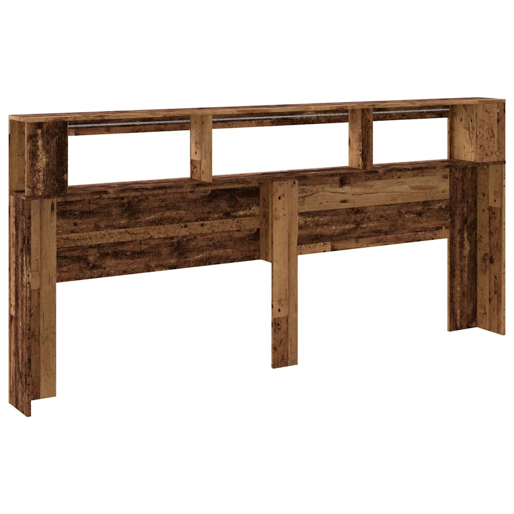 vidaXL LED-Kopfteil Altholz-Optik 220x18,5x103,5 cm Holzwerkstoff