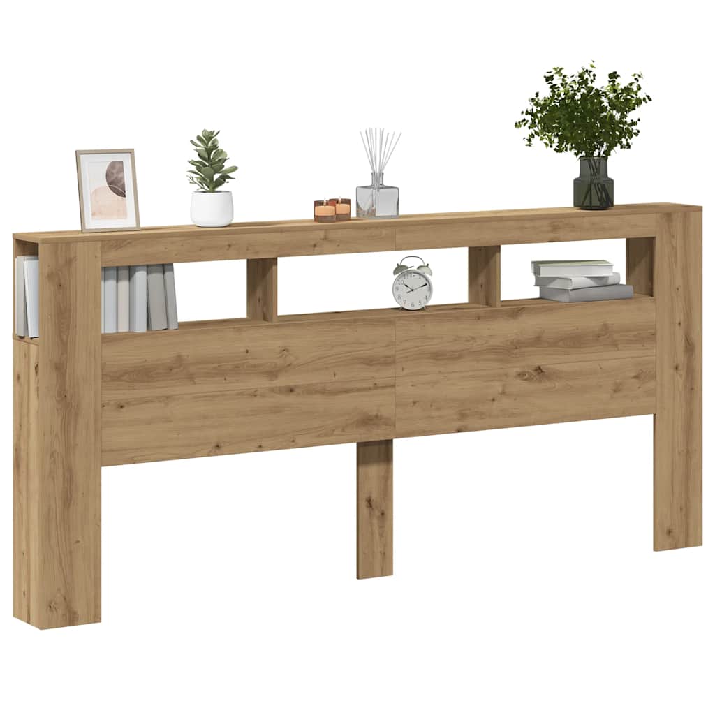 LED-Kopfteil Artisan-Eiche 220x18,5x103,5 cm Holzwerkstoff