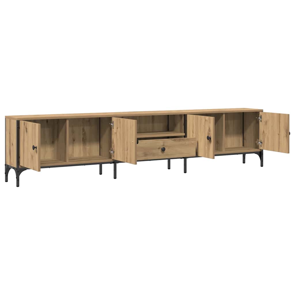 vidaXL Meuble TV avec tiroir Chêne artisan 200x25x44 cm