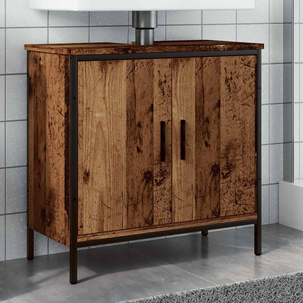 Meuble sous lavabo vidaXL aspect bois de récupération 60x30x60 cm bois d'ingénierie