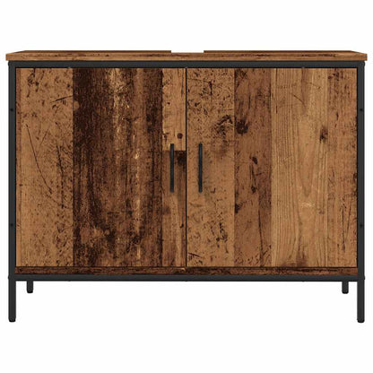 vidaXL Meuble sous lavabo effet bois de récupération 80x30x60 cm en bois d'ingénierie