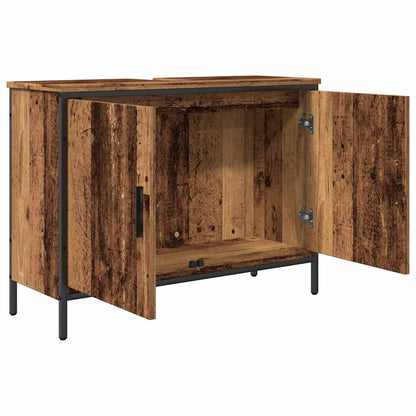 vidaXL Meuble sous lavabo effet bois de récupération 80x30x60 cm en bois d'ingénierie
