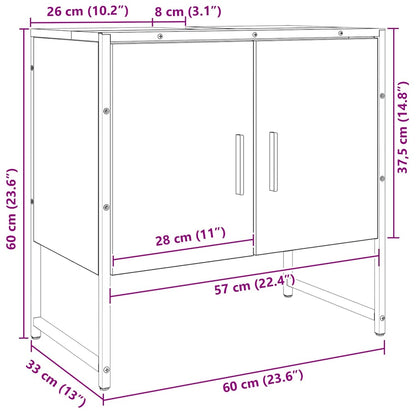 vidaXL Waschbeckenunterschrank Artisan-Eiche 60x33x60 cm
