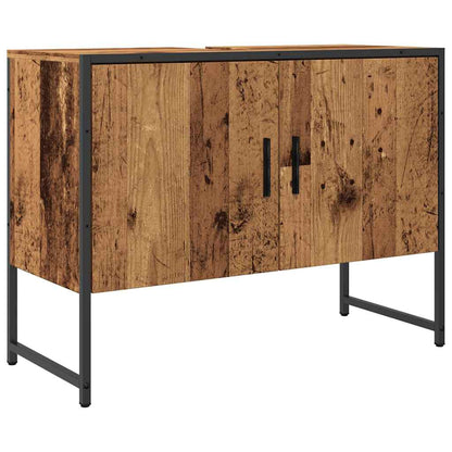 Meuble sous-vasque vidaXL en bois d'ingénierie aspect vieux bois 80x33x60 cm