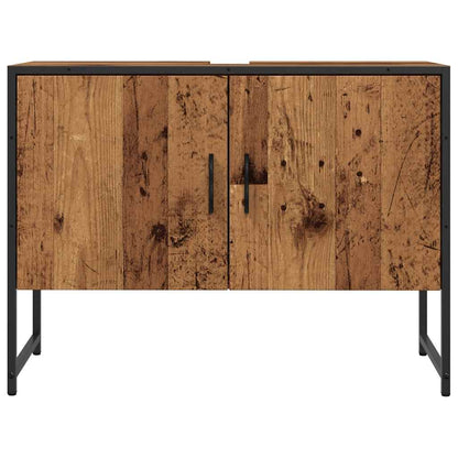 Meuble sous-vasque vidaXL en bois d'ingénierie aspect vieux bois 80x33x60 cm