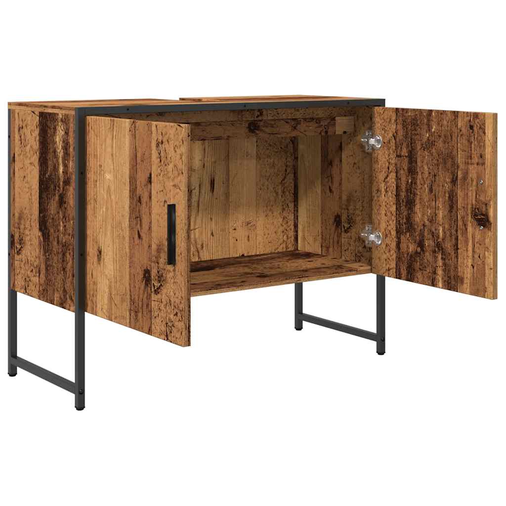 Meuble sous-vasque vidaXL en bois d'ingénierie aspect vieux bois 80x33x60 cm