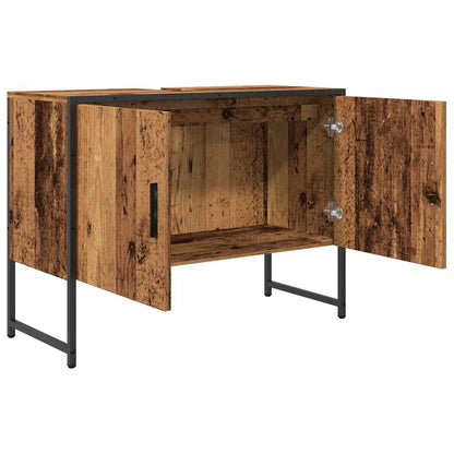 Meuble sous-vasque vidaXL en bois d'ingénierie aspect vieux bois 80x33x60 cm