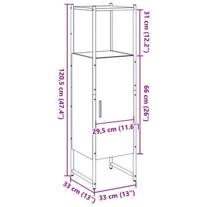 Badschrank Altholz-Optik 33x33x120,5 cm Holzwerkstoff