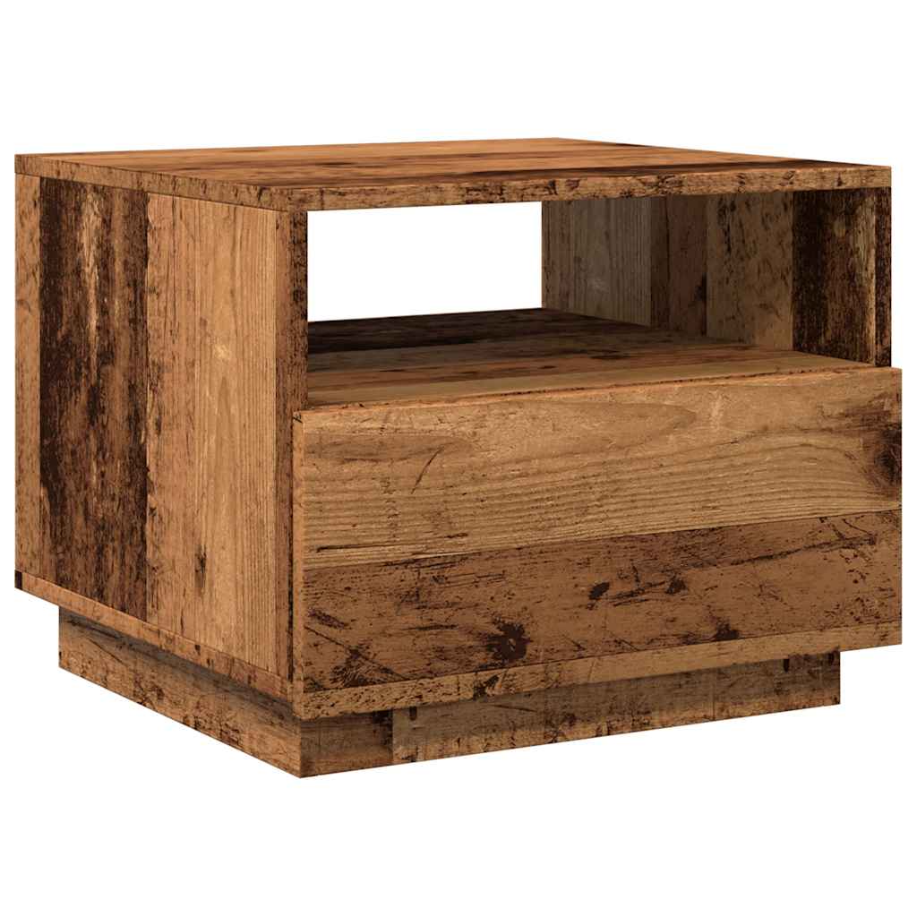 vidaXL Table basse avec lumières LED effet bois de récupération 50x49x40 cm