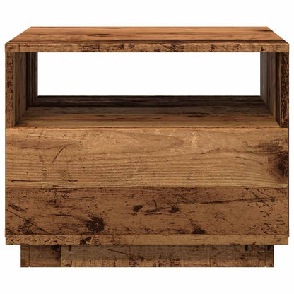 vidaXL Table basse avec lumières LED effet bois de récupération 50x49x40 cm