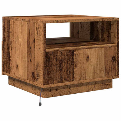 vidaXL Table basse avec lumières LED effet bois de récupération 50x49x40 cm
