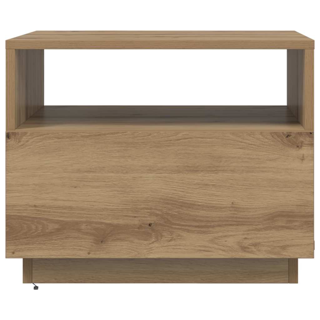 vidaXL Couchtisch mit LED-Leuchten Artisan-Eiche 50x49x40 cm