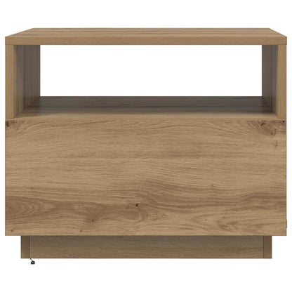 vidaXL Couchtisch mit LED-Leuchten Artisan-Eiche 50x49x40 cm