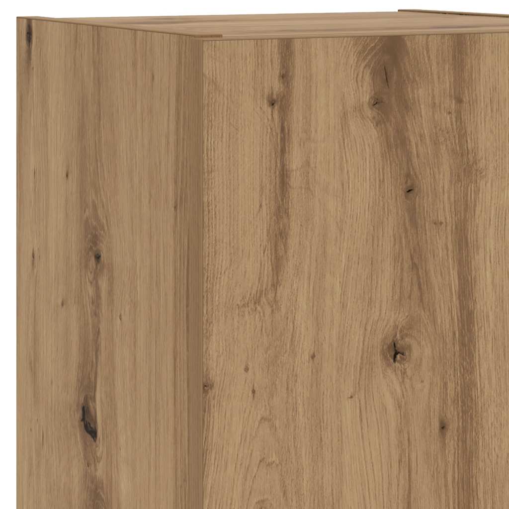 vidaXL Couchtisch mit LED-Leuchten Artisan-Eiche 50x49x40 cm