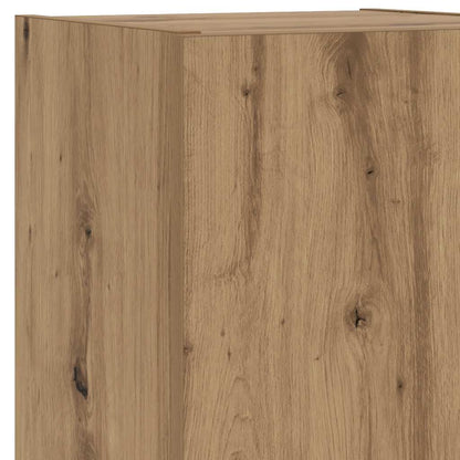 vidaXL Couchtisch mit LED-Leuchten Artisan-Eiche 50x49x40 cm