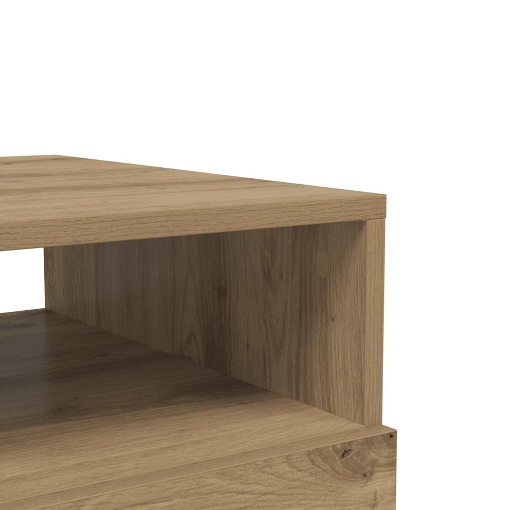 vidaXL Couchtisch mit LED-Leuchten Artisan-Eiche 50x49x40 cm