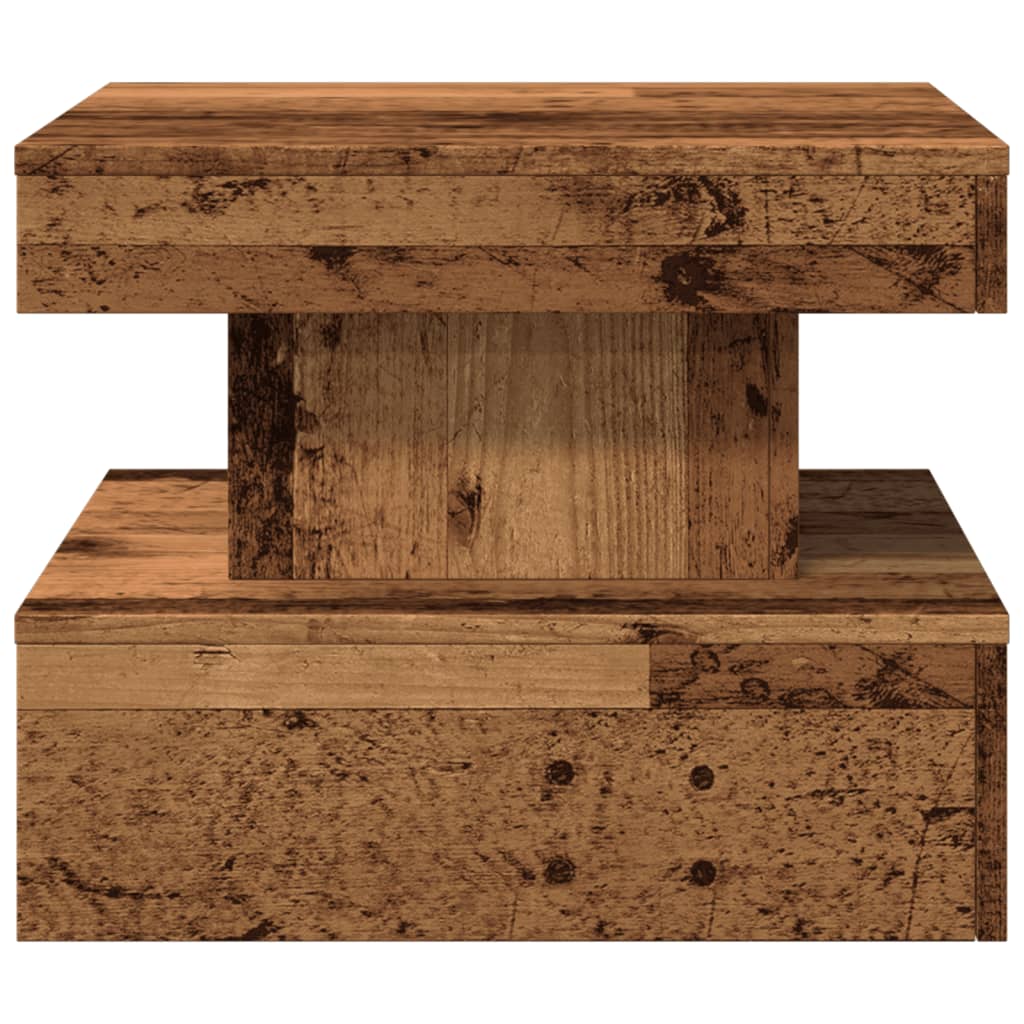 vidaXL Table basse avec lumières LED, aspect bois de récupération 50x50x40 cm
