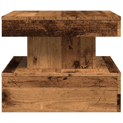 vidaXL Table basse avec lumières LED, aspect bois de récupération 50x50x40 cm
