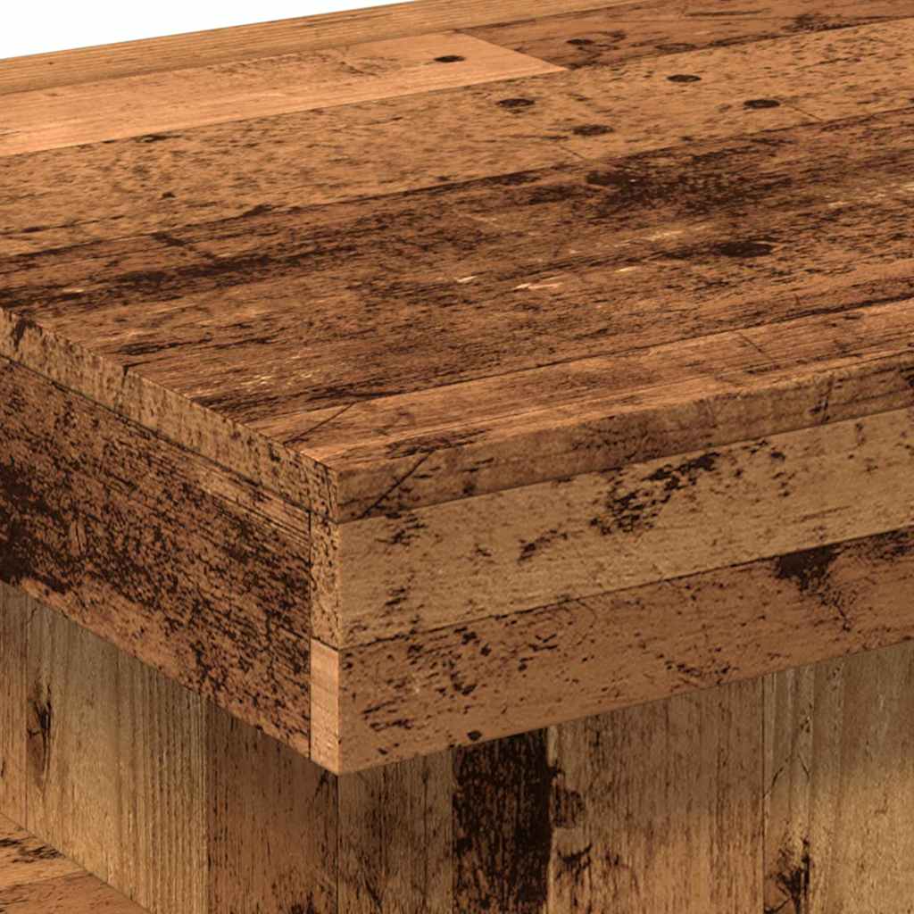 vidaXL Table basse avec lumières LED, aspect bois de récupération 50x50x40 cm