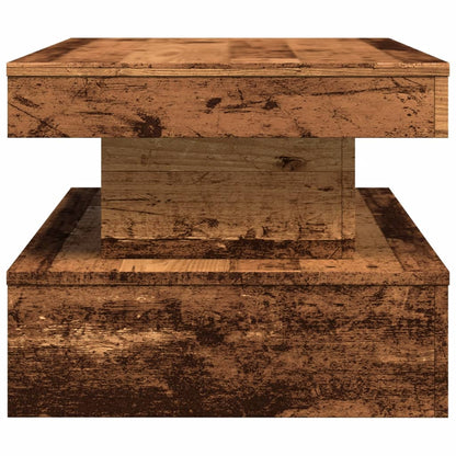 vidaXL Table basse avec lumières LED effet bois de récupération 90x50x40 cm