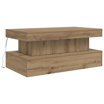 Couchtisch mit LED-Leuchten Artisan-Eiche 90x50x40 cm