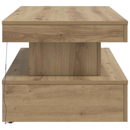 Couchtisch mit LED-Leuchten Artisan-Eiche 90x50x40 cm