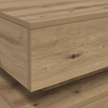 Couchtisch mit LED-Leuchten Artisan-Eiche 50x50x40 cm