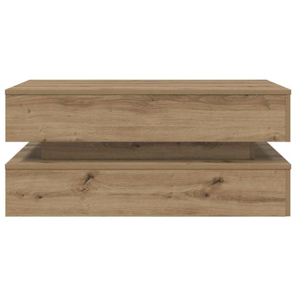 vidaXL Table basse avec lumières LED Chêne artisan 90x50x40 cm