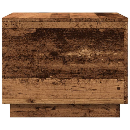 vidaXL Table basse avec lumières LED, aspect bois de récupération 50x50x40 cm