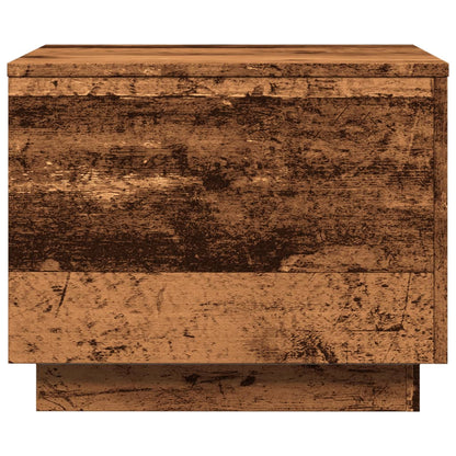 vidaXL Table basse avec lumières LED, aspect bois de récupération 50x50x40 cm