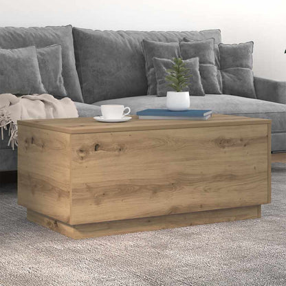 vidaXL Table basse avec lumières LED Chêne artisanat 90x50x40 cm