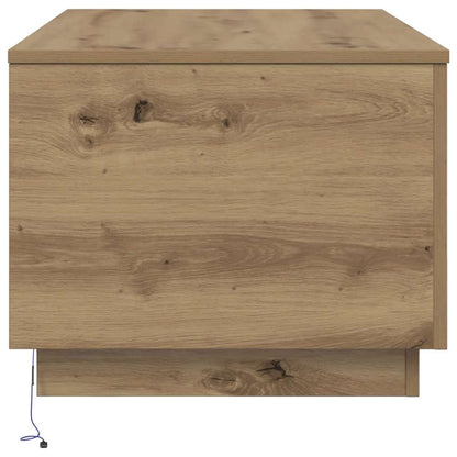 vidaXL Table basse avec lumières LED Chêne artisanat 90x50x40 cm