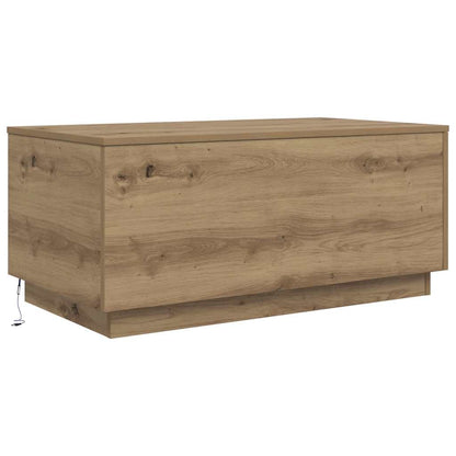 vidaXL Table basse avec lumières LED Chêne artisanat 90x50x40 cm