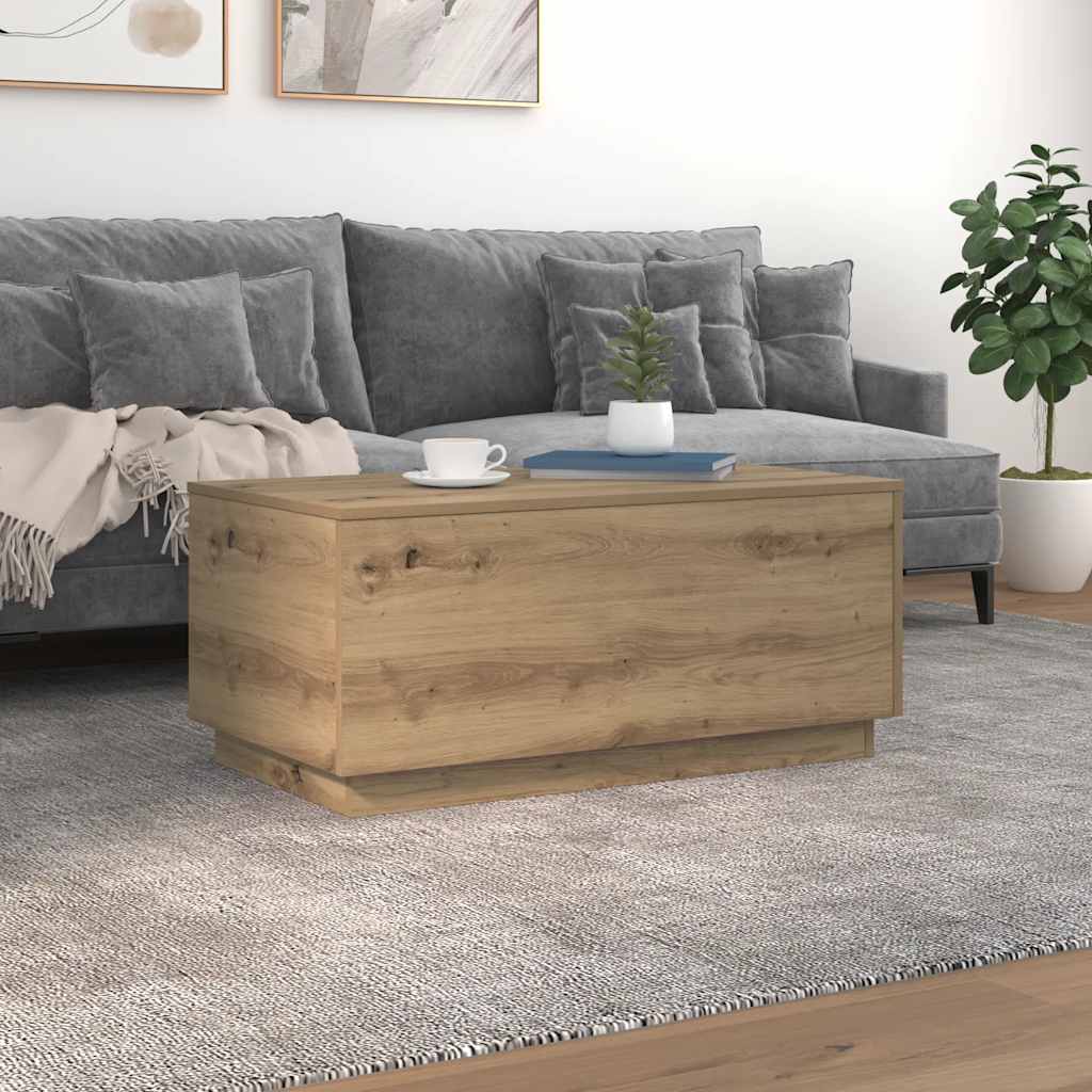 vidaXL Table basse avec lumières LED Chêne artisanat 90x50x40 cm