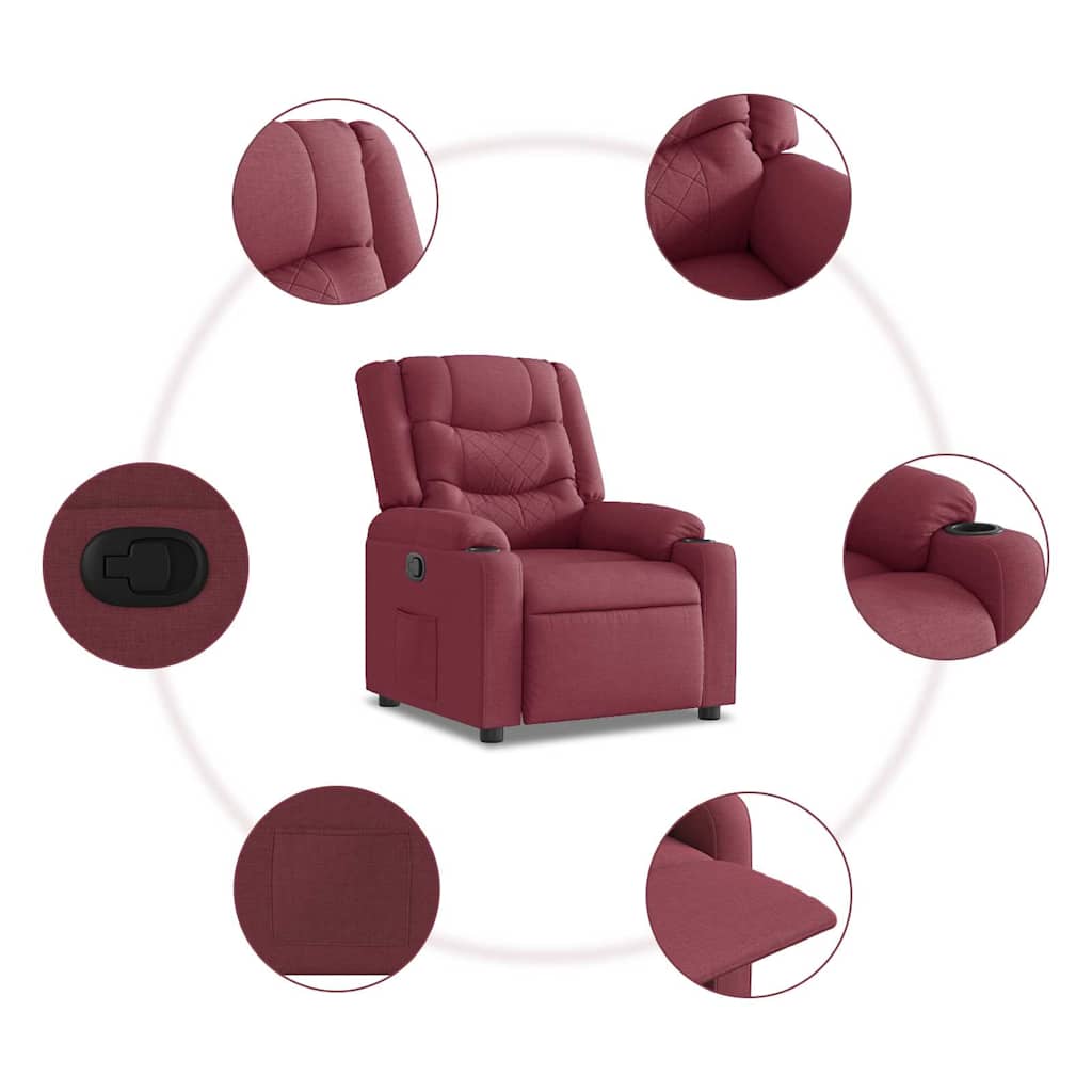 vidaXL Fauteuil relax Rouge bordeaux Tissu