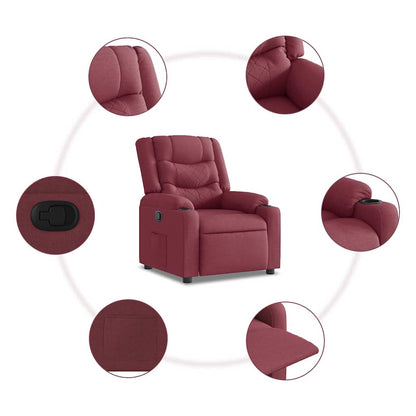 vidaXL Fauteuil relax Rouge bordeaux Tissu