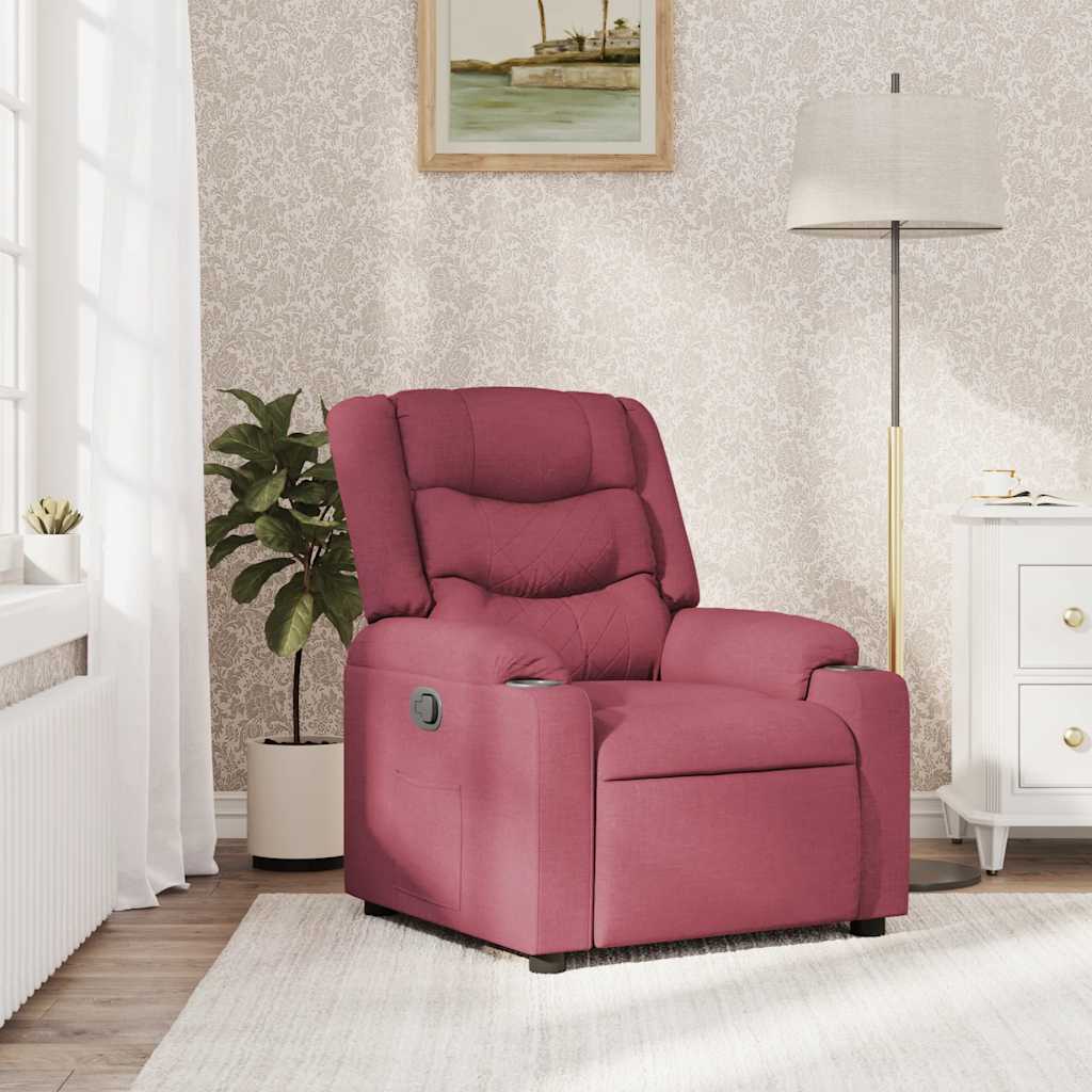 vidaXL Fauteuil relax Rouge bordeaux Tissu