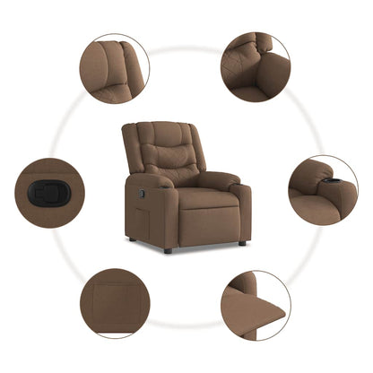 Fauteuil relax vidaXL marron tissu