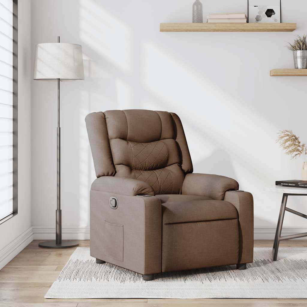 Fauteuil relax vidaXL marron tissu