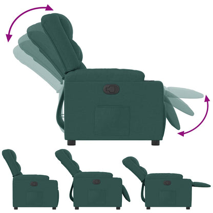 vidaXL Fauteuil relax vert foncé en tissu