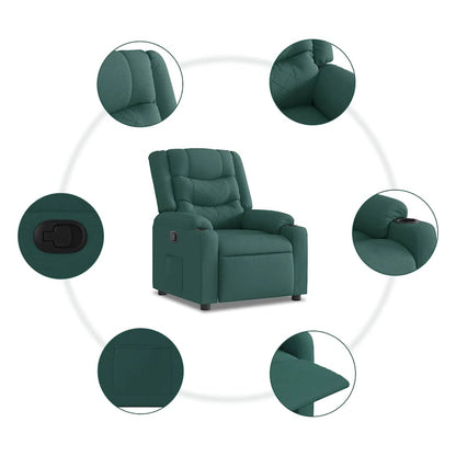vidaXL Fauteuil relax vert foncé en tissu