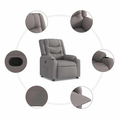 vidaXL Fauteuil relax Taupe Tissu