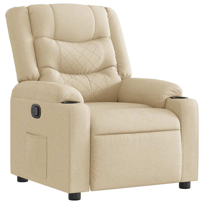 vidaXL Fauteuil relax crème tissu