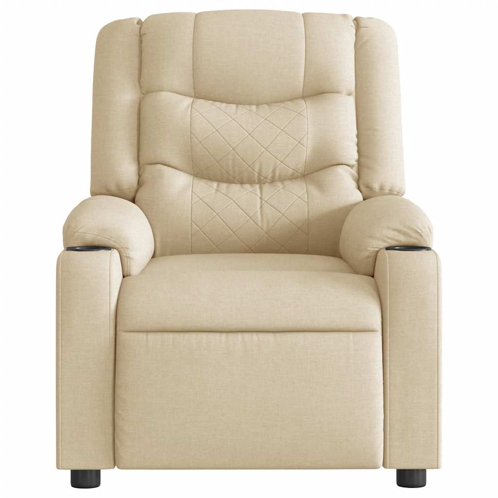 vidaXL Fauteuil relax crème tissu