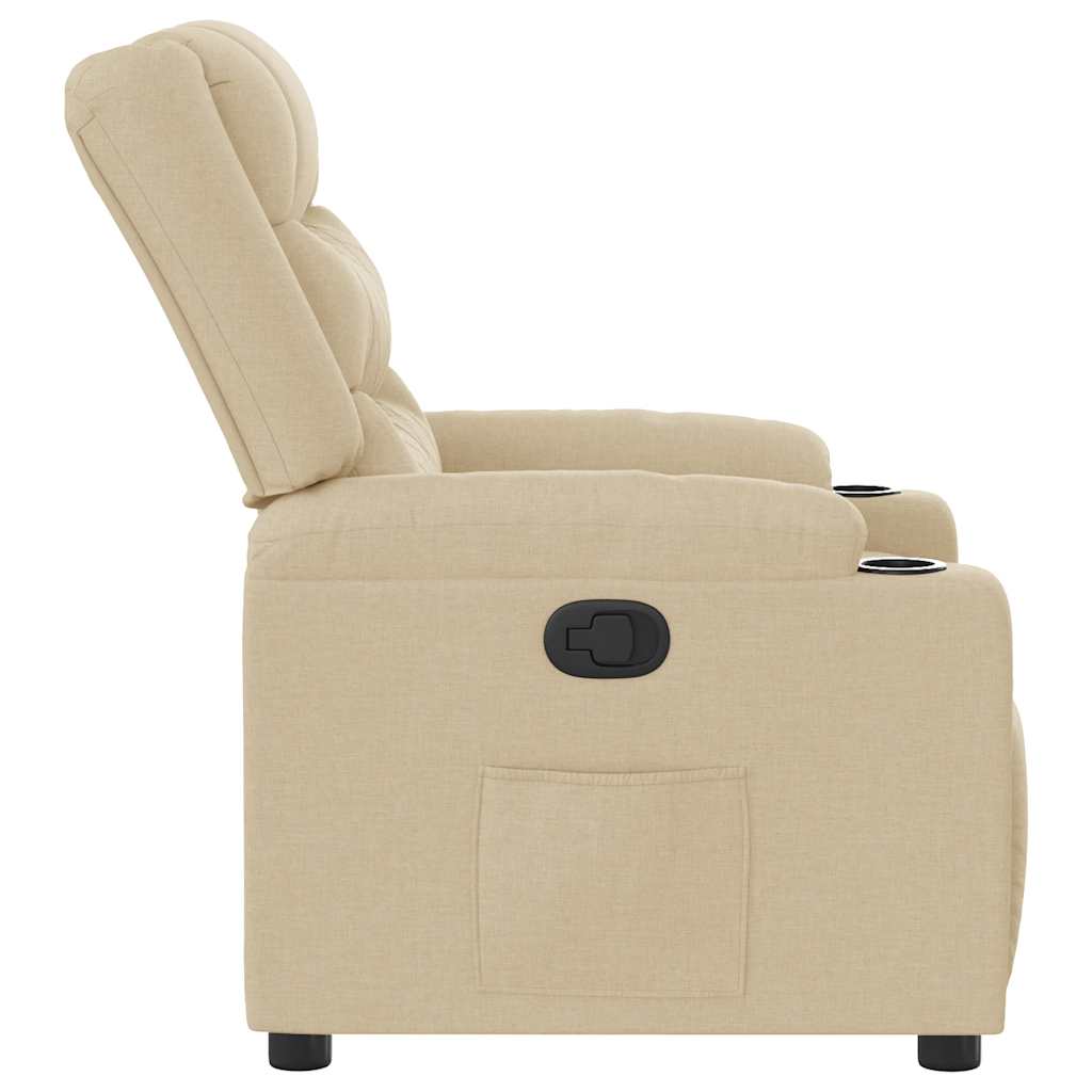 vidaXL Fauteuil relax crème tissu