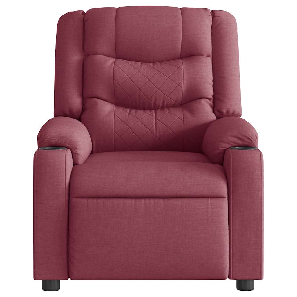 vidaXL Fauteuil de massage rouge bordeaux en tissu