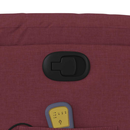 vidaXL Fauteuil de massage rouge bordeaux en tissu